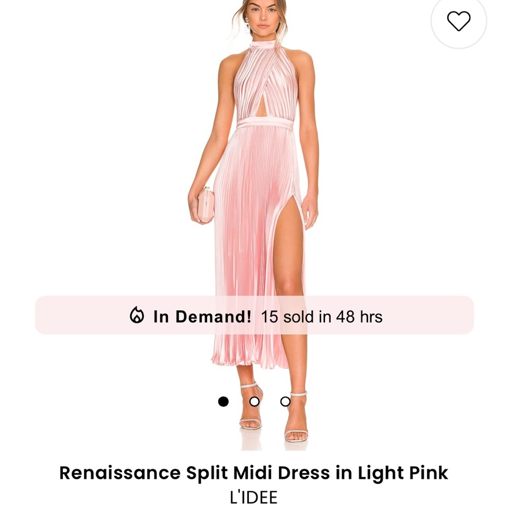 Gorgeous like new pink satin pleated halter maxi from l’idee